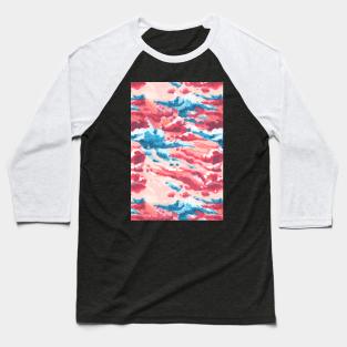 Pink and Blue Cloudy Sky Baseball T-Shirt